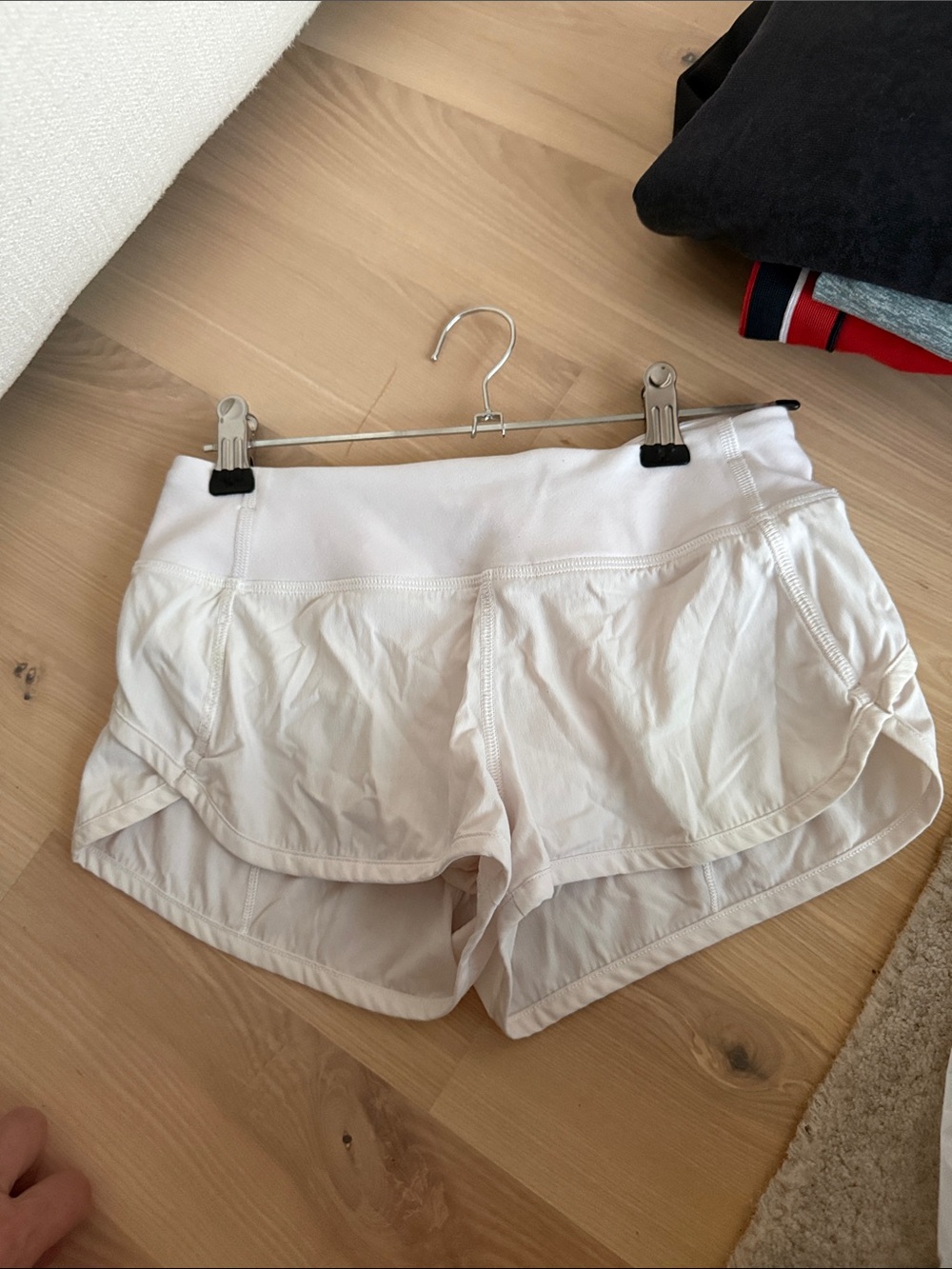 Women's White Athletic Running Shorts